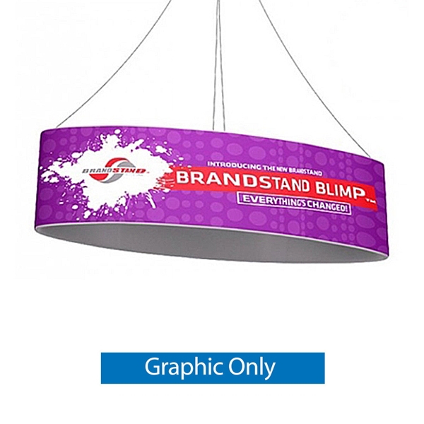 10ft x 42in Blimp Ellipse Hanging Tension Fabric Banner Single-Sided Print  (Graphic Only) Trade Show Booth Ceiling Hanging Sign