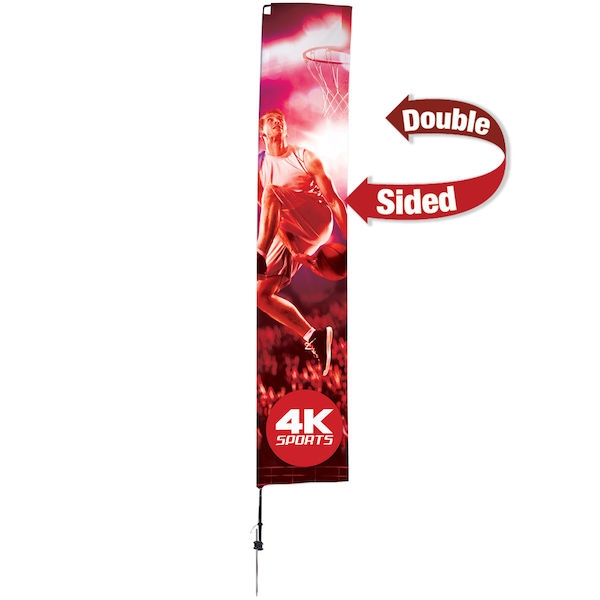 14.5ft Streamline Rectangle Outdoor Sail Flag Stand & Double-Sided Banner  (38 x 157.75in Graphic), Outdoor Events, Trade Shows, Parties, Marketing  Events